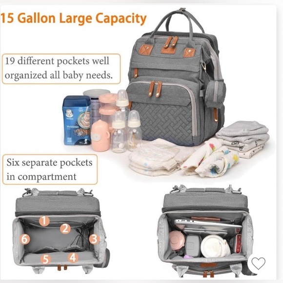 Good Mum Waterproof/USB Diaper Changing Backpack NWOT - Picture 9 of 12